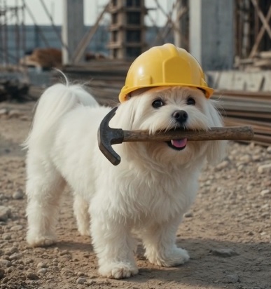 Working dog on site